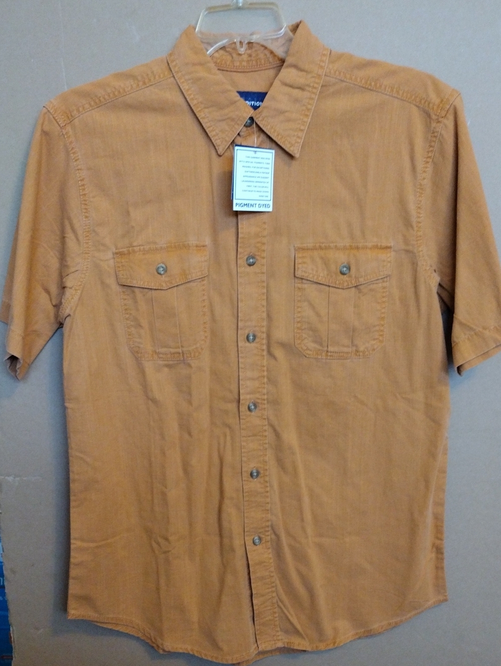 Men's Short-Sleeve Button-Up Shirt 100% Cotton